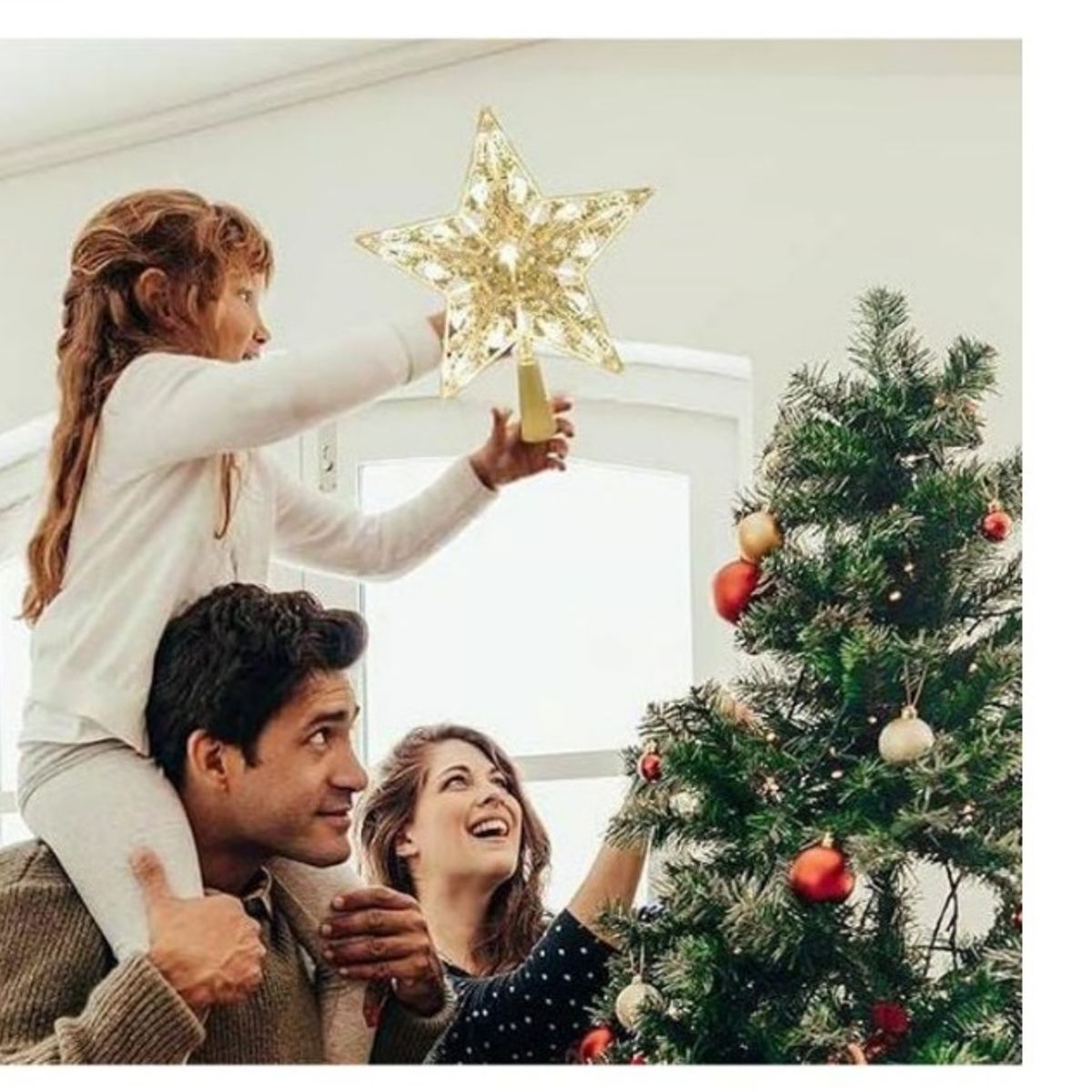 GENERICO - Estrella para árbol de navidad 25x23x3 cm