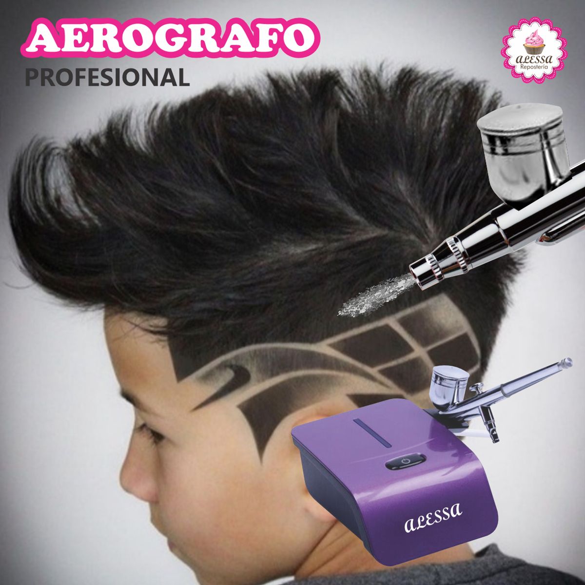 GENERICO - Aerografo Profesional Multiuso Morado Alta potencia
