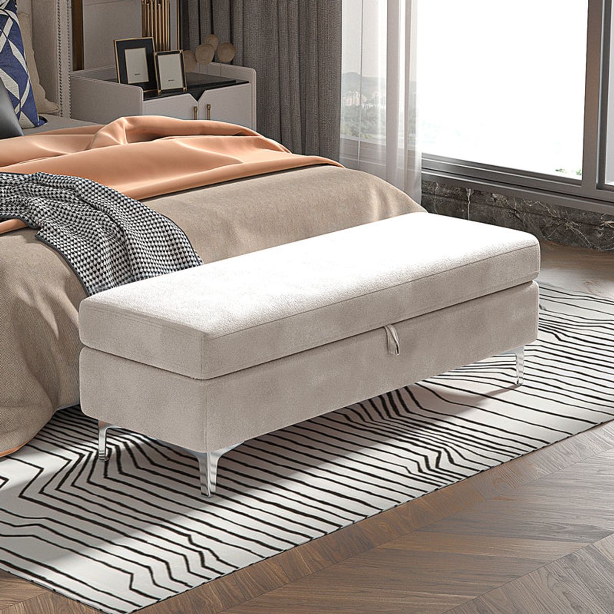 ARTSOFA - Banqueta Baul Floy beige metal