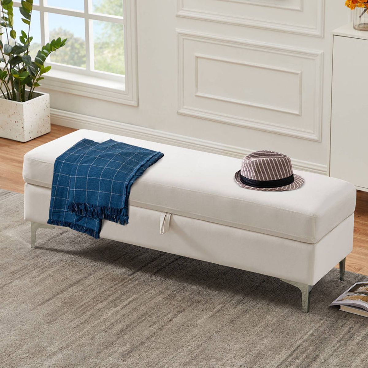 ARTSOFA - Banqueta Baul Floy beige metal