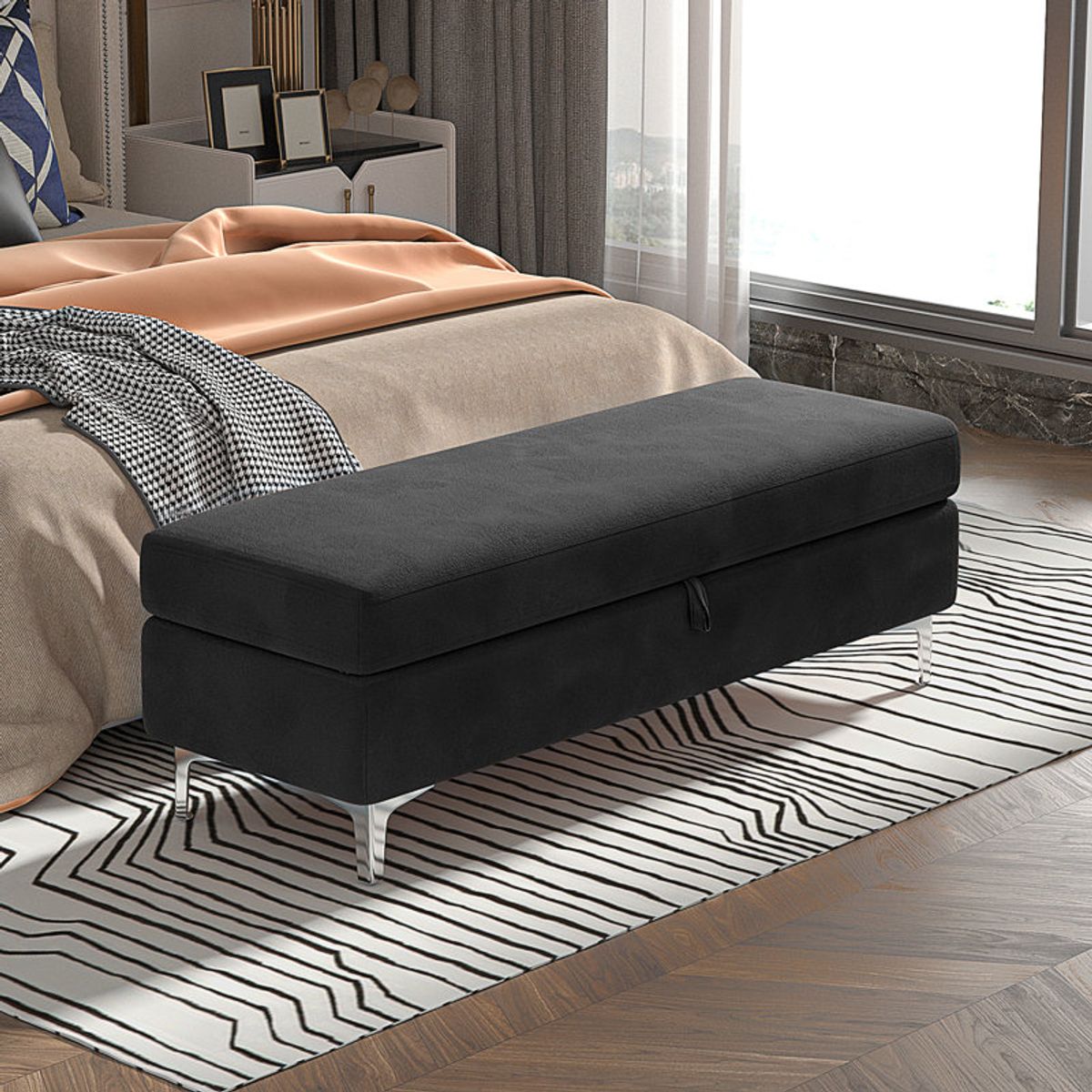 ARTSOFA - Banqueta Baul Floy negro metal