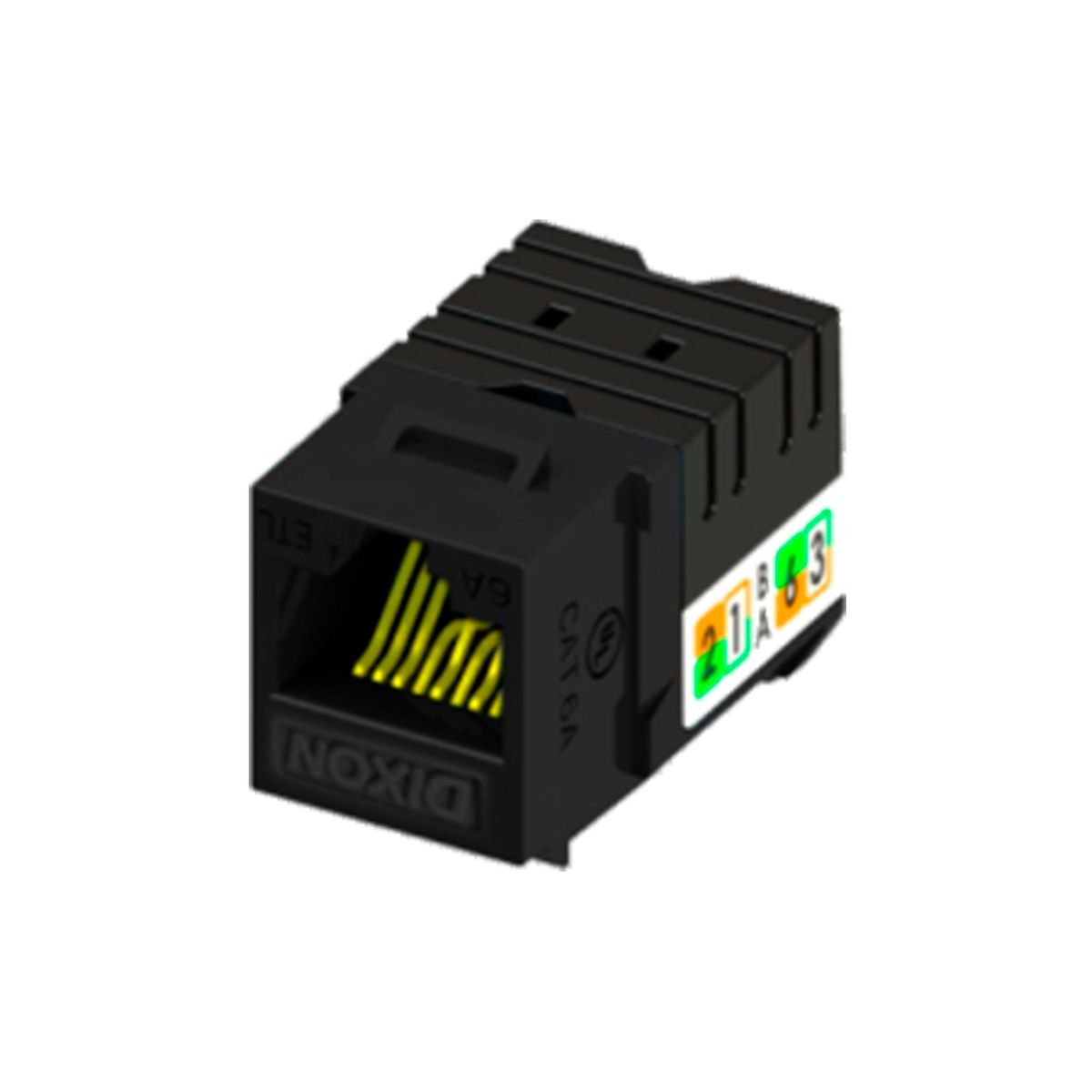 DIXON - JACK RJ-45 DIXON CAT6A DE 23-26 AWG NEGRO - PN KJ38-C6A-USBKN