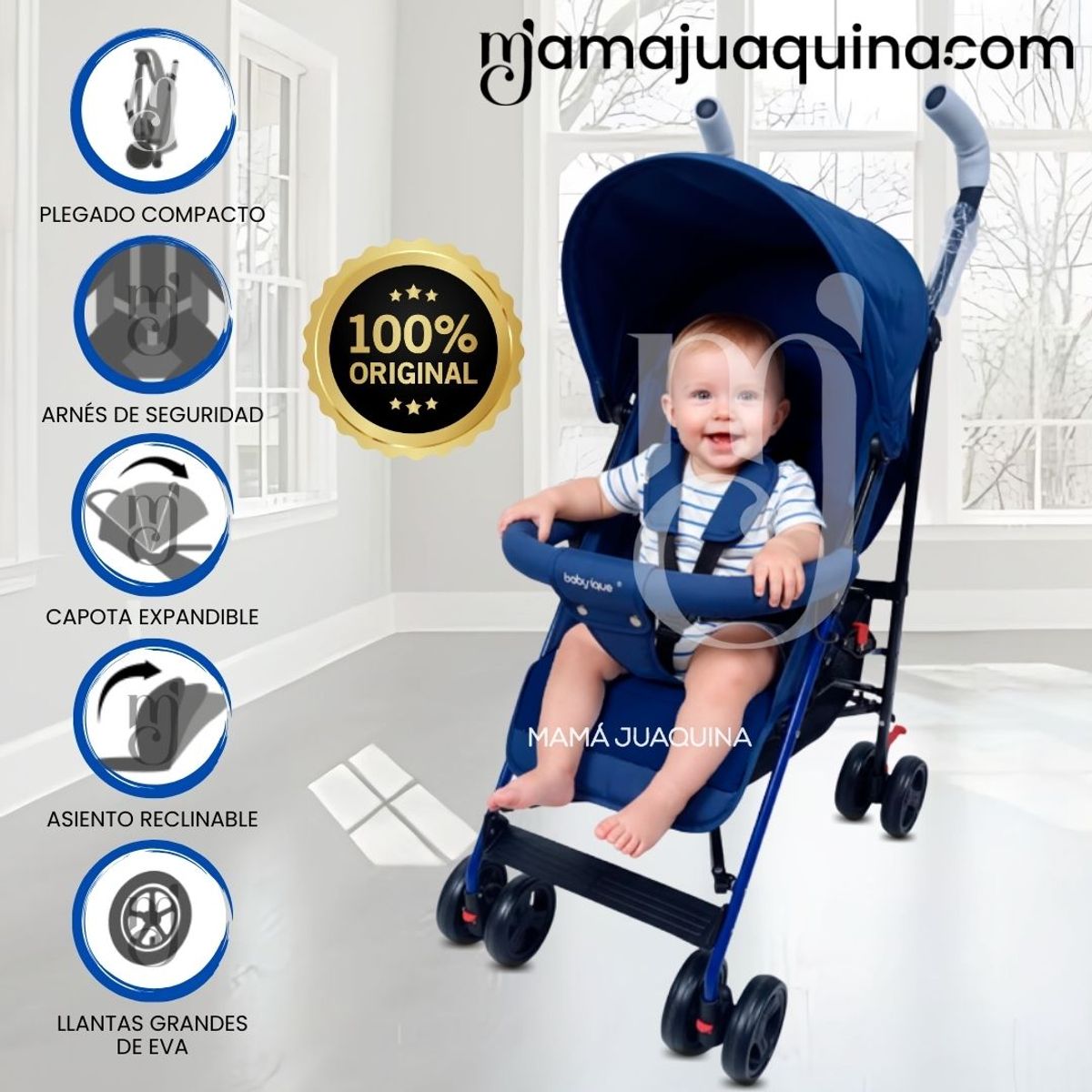 BABY - Coche Bastón con diseño «COPITO» Blue