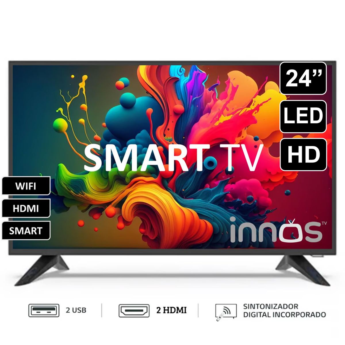 GENERICO - Televisor INNOS 24 Pulg. LED Smart Android TV HD S2401KU