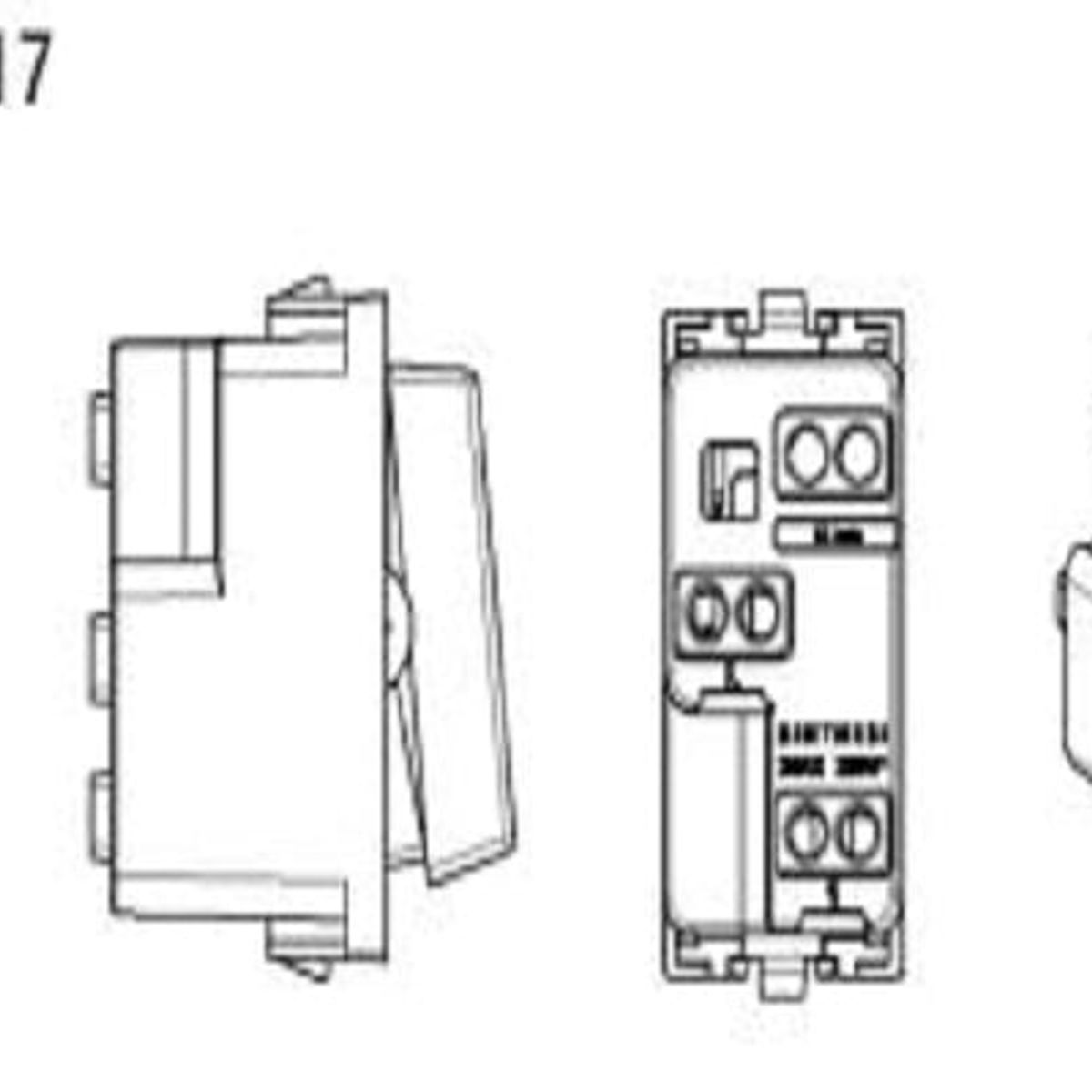 SINTHESI - DADO CONMUTADOR DE 3 VIAS SIMPLE 1 MODULO S17 BLANCO SINTHESI