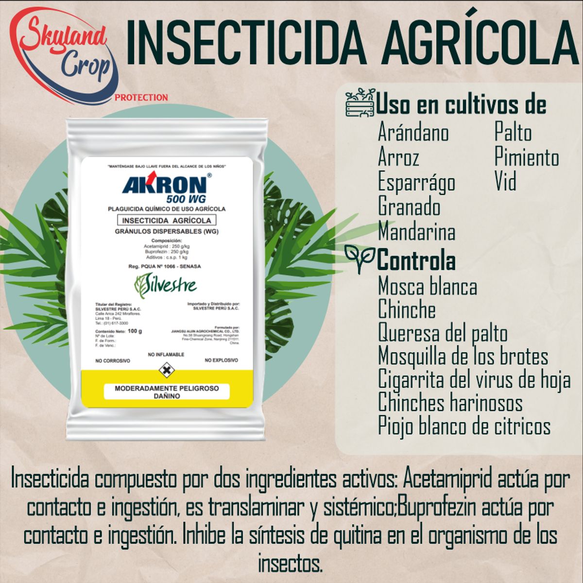 GENERICO - AKRON 500 WG 100gr  INSECTICIDA AGRÍCOLA