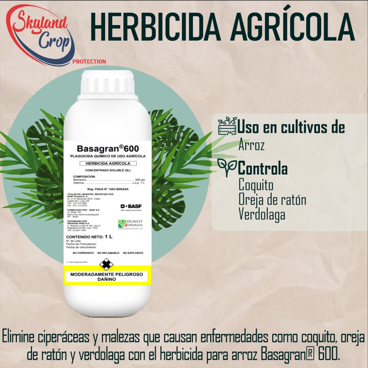 GENERICO - BASAGRAN 600 1L HERBICIDA AGRÍCOLA