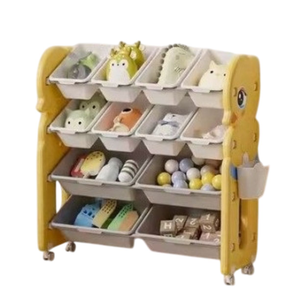 GENERICO - Estante Organizador De Juguetes Dormitorio Niños  Amarillo + Ruedas