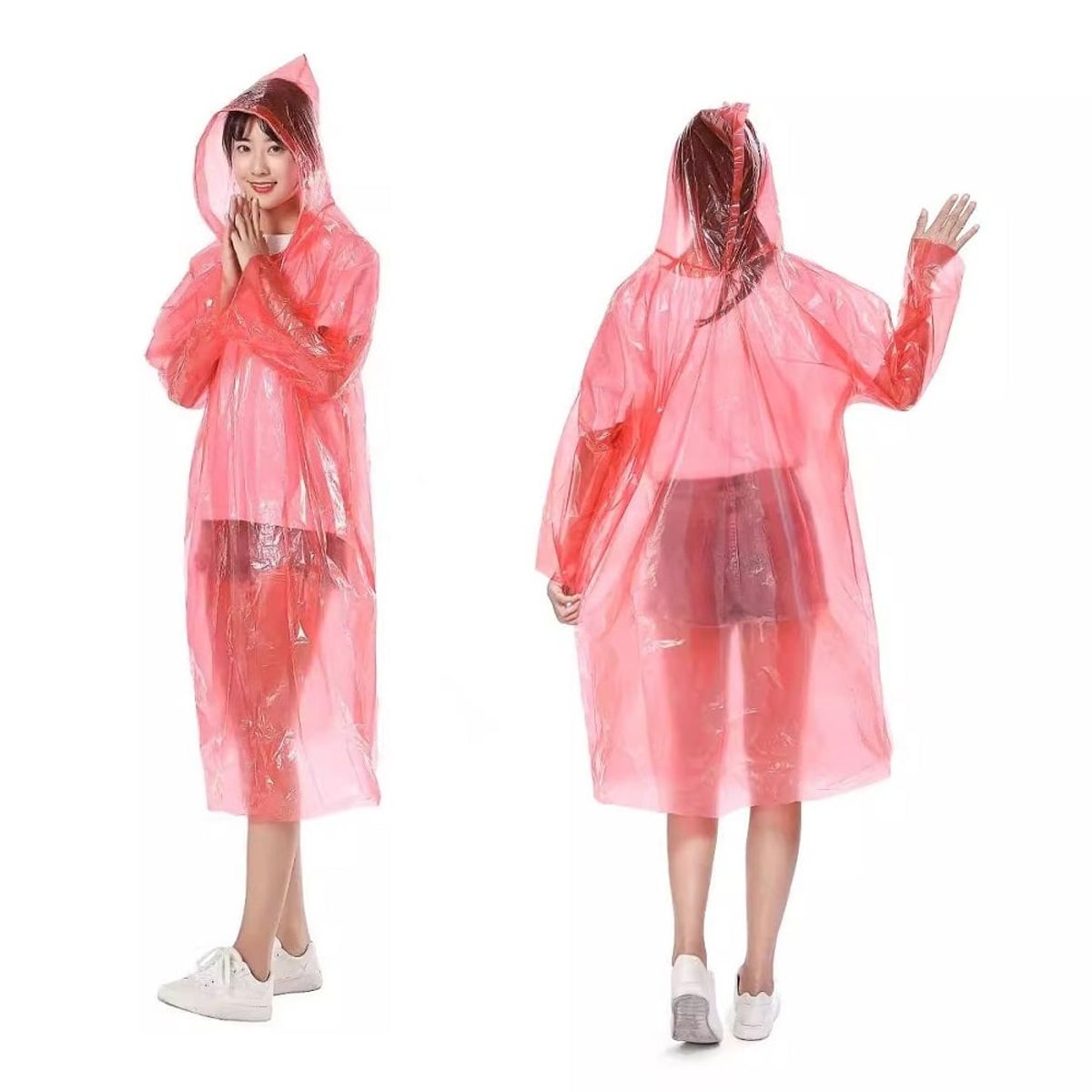 GENERICO - Poncho para lluvias con capucha y manga larga