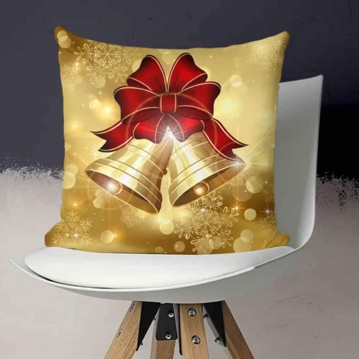 GENERICO - Funda Cojin Navideño diseño Campana