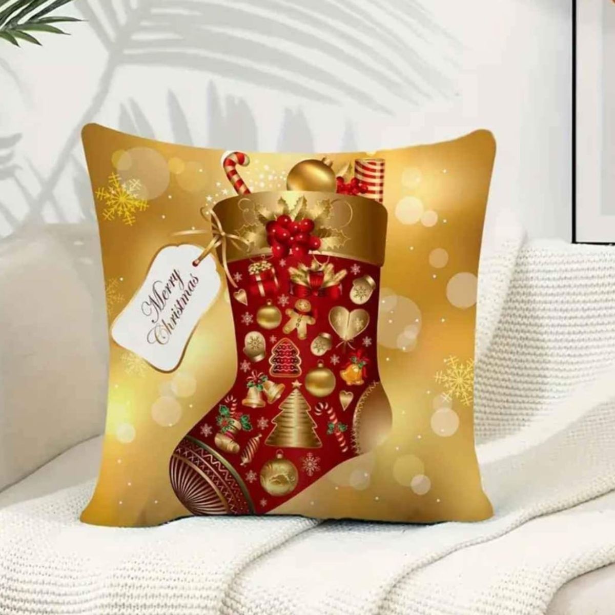 GENERICO - Funda Cojin Navideño diseño Bota