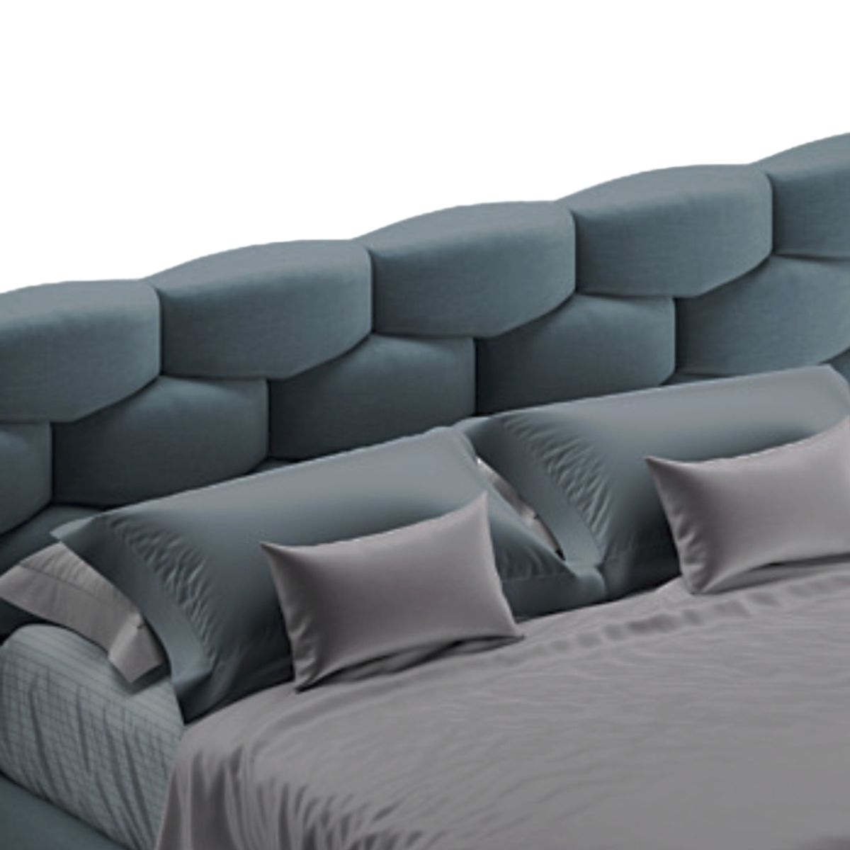 HOGAR & SPACIOS - HYS CABECERA KING BRIQUE VERDE MAR