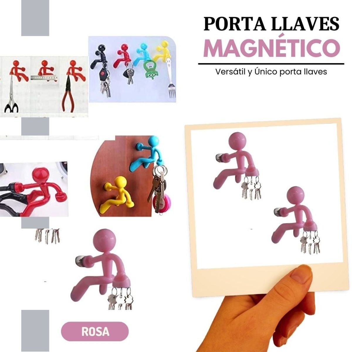 SHEEPBUSTER - Porta Llave Magnético Hombre Escalador Rosado