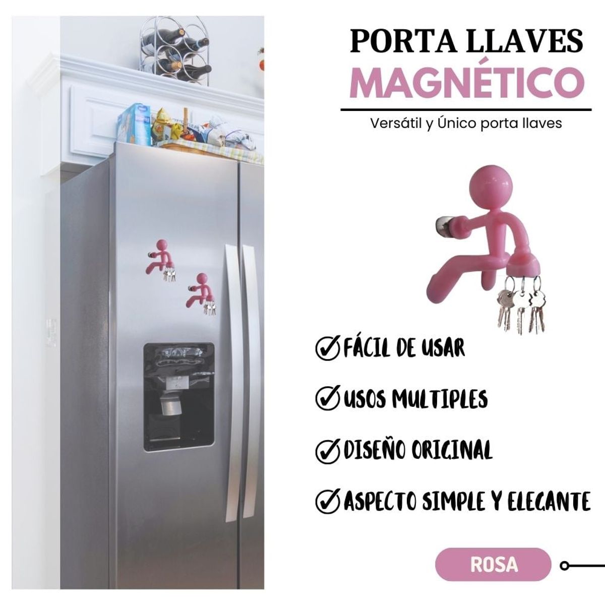 SHEEPBUSTER - Porta Llave Magnético Hombre Escalador Rosado