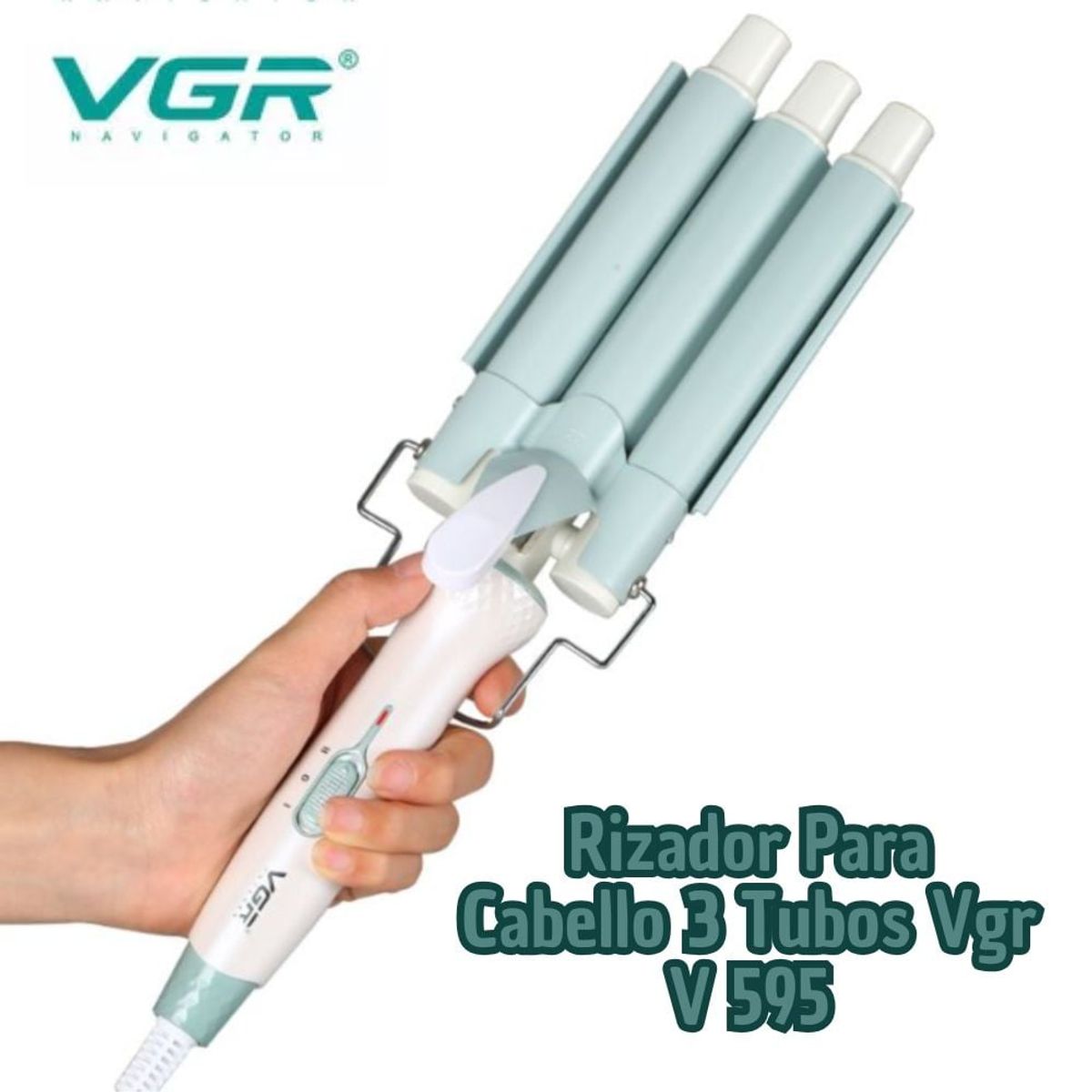 GENERICO - Rizador Pinza Para Cabello 3 Tubos Vgr V595