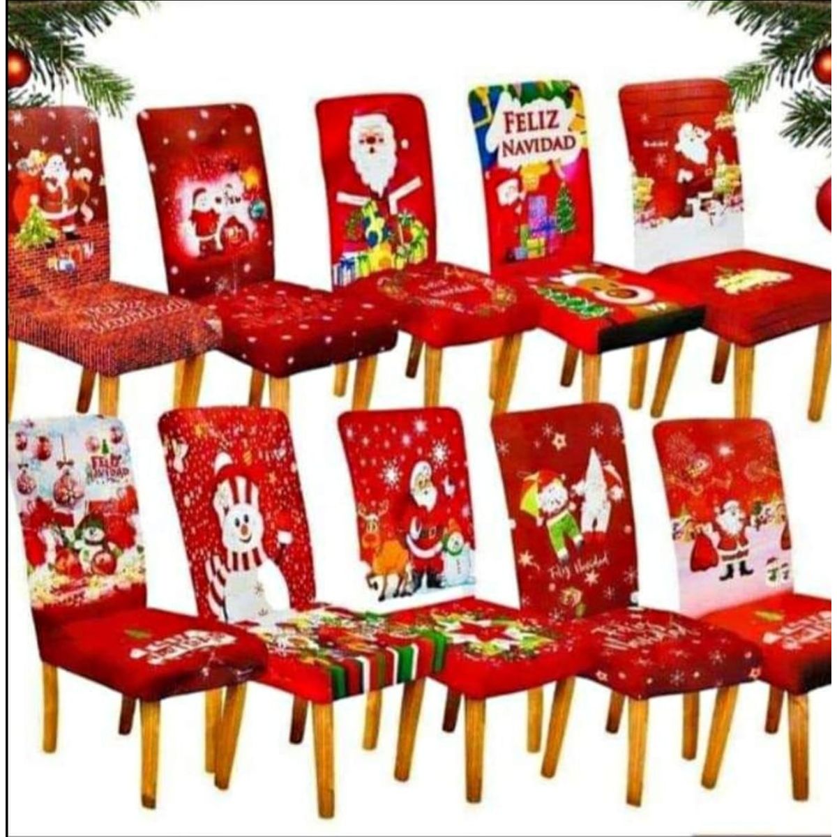 GENERICO - Funda Navideña Para Silla - Modelo al Azar