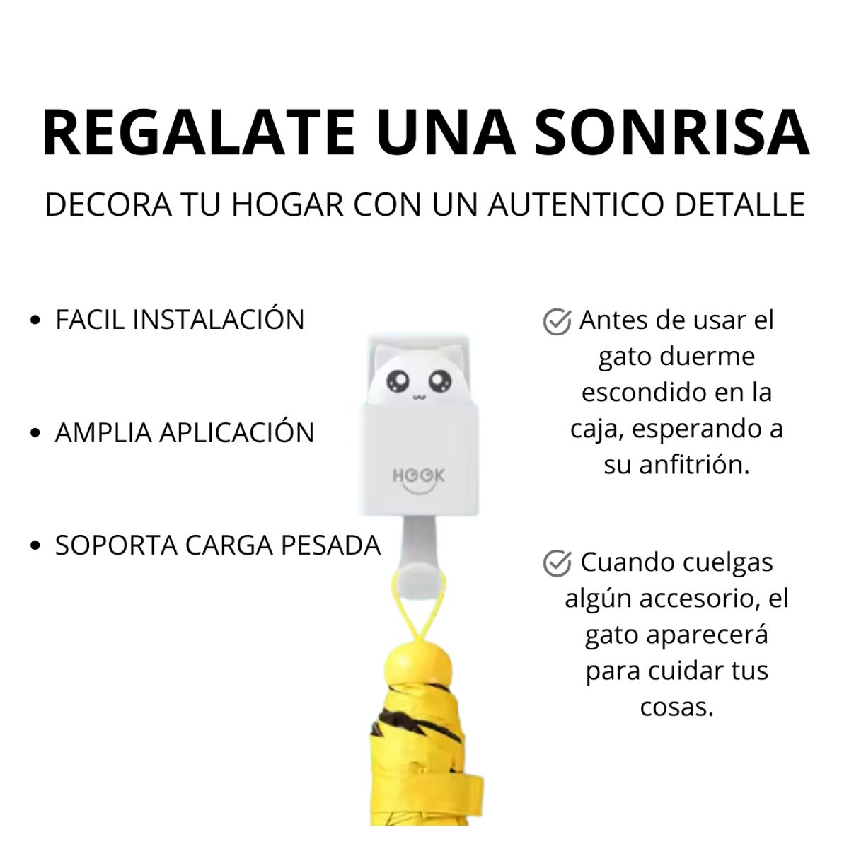 SHEEPBUSTER - Colgador de Pared Gato Blanco