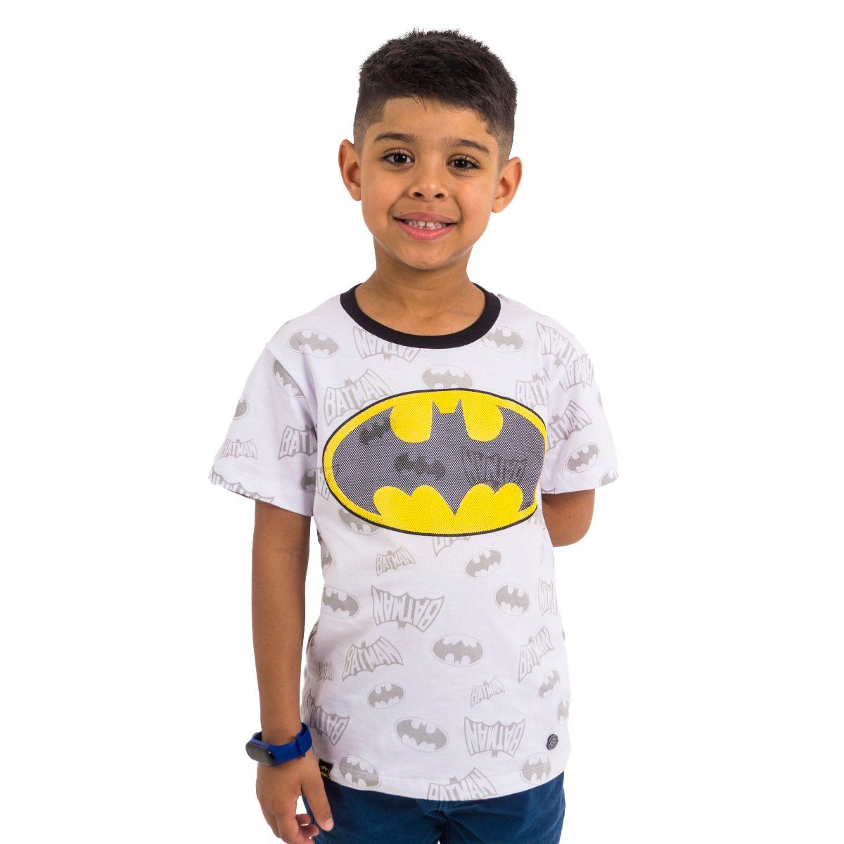 WARNER BROSS - POLO MODA MC NIÑO BATMAN BLANCO