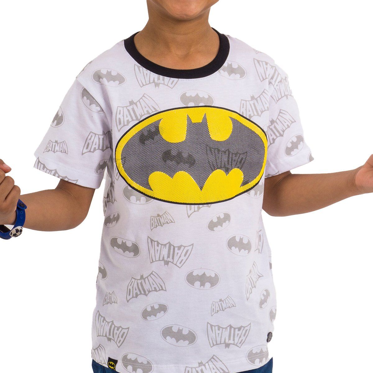 WARNER BROSS - POLO MODA MC NIÑO BATMAN BLANCO