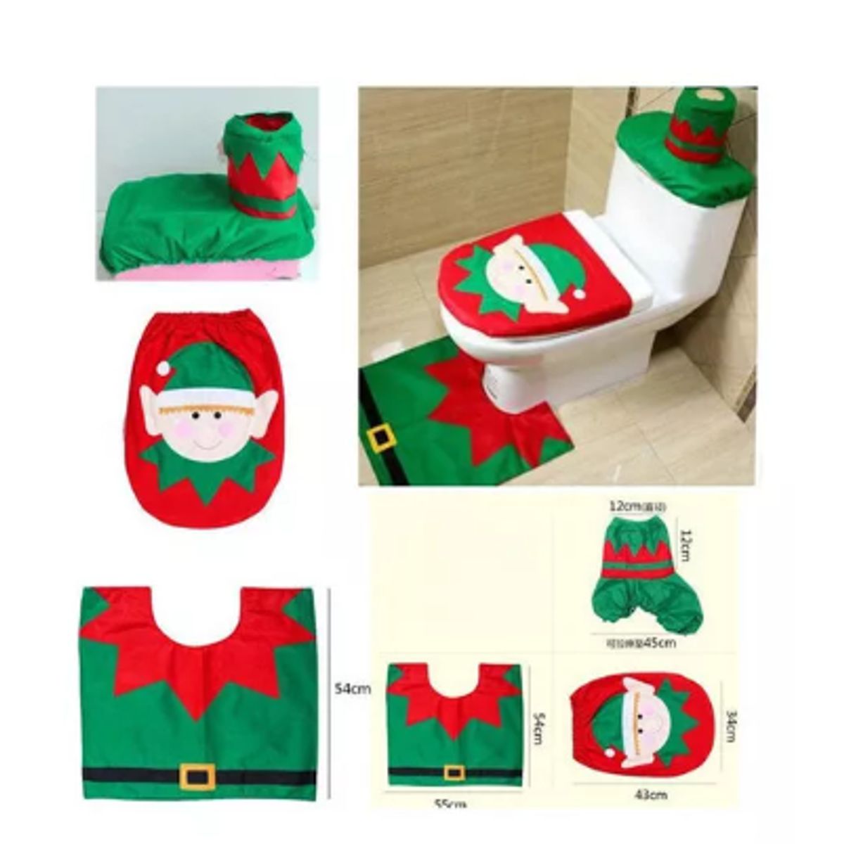 GENERICO - Set de 3 piezas de baño de Navidad