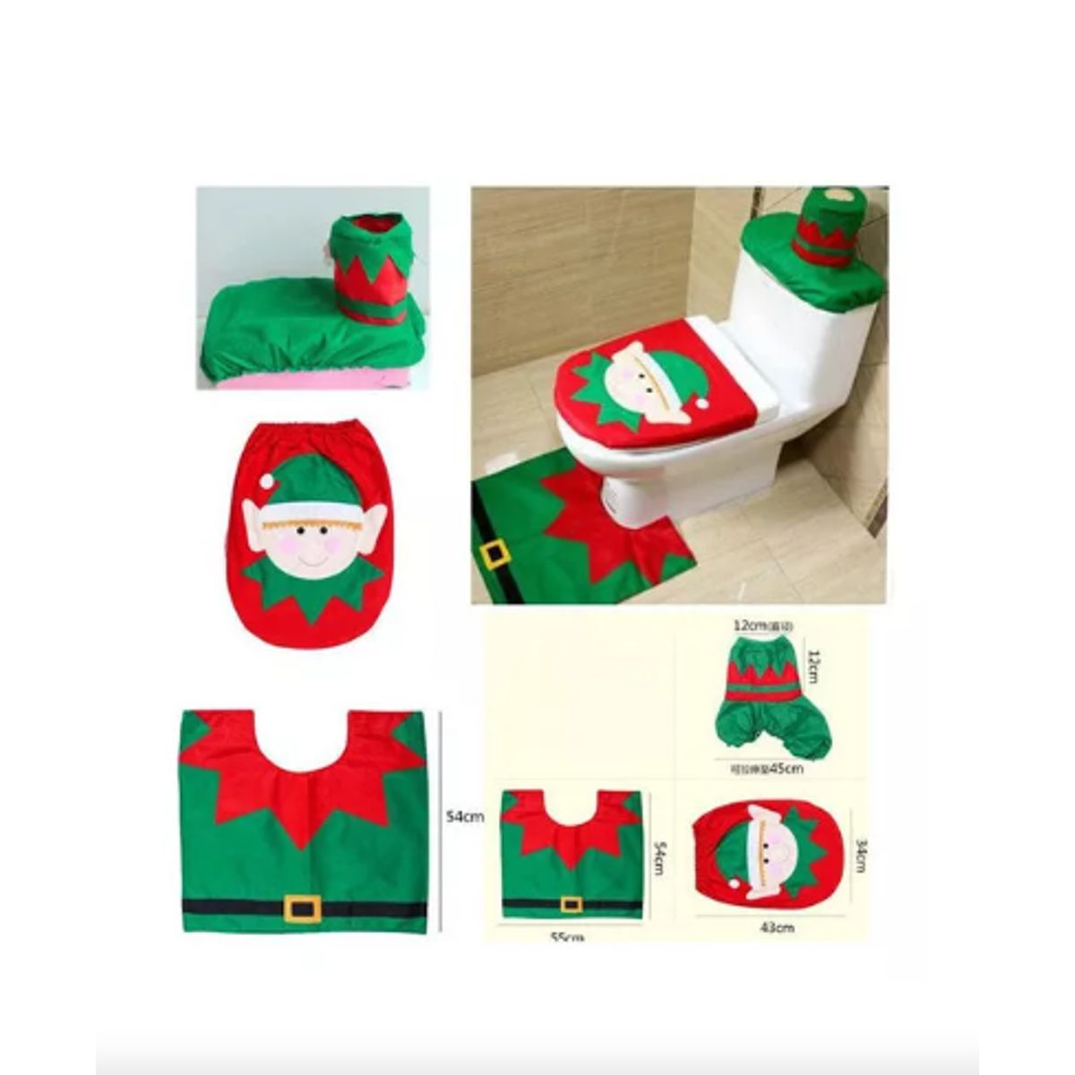 GENERICO - Set de 3 piezas de baño de Navidad