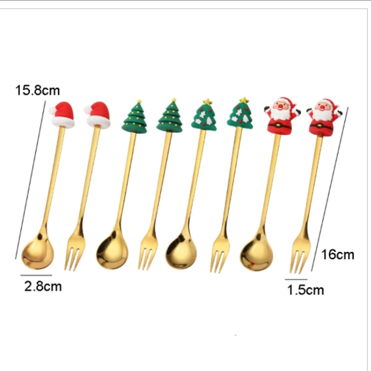 GENERICO - Mini Cubiertos con Diseño Navideño set x6