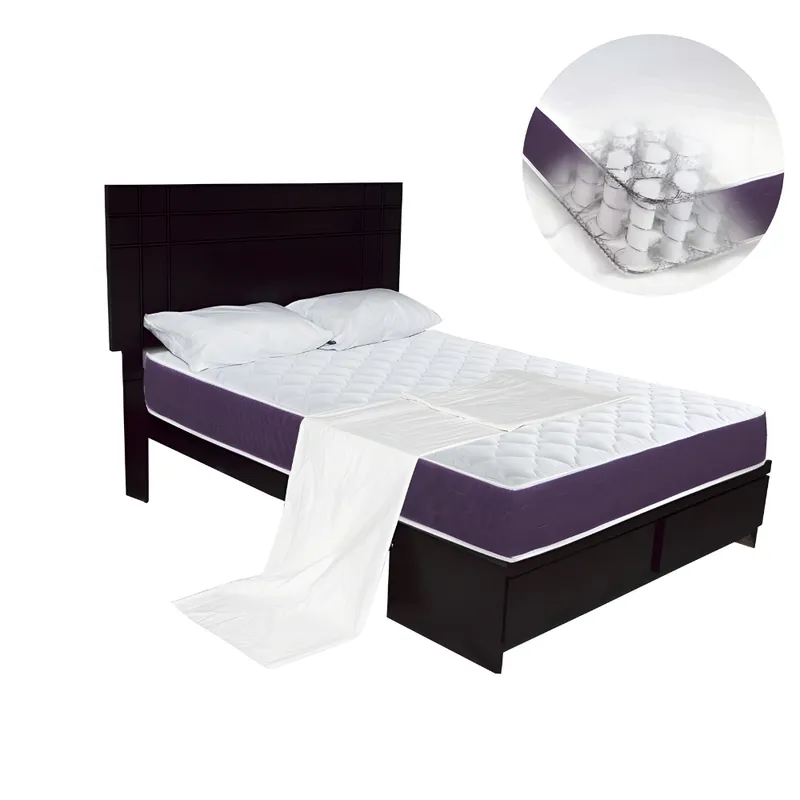 HOGAR & SPACIOS - HYS DORMITORIO 2 PLZ DONCELLA COLCHON RESORTES MARRON OSCURO