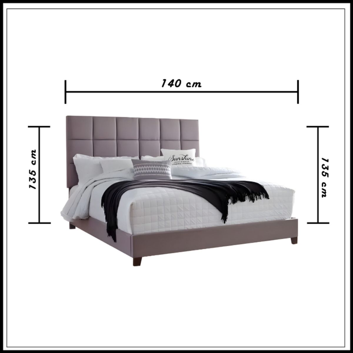 HOGAR & SPACIOS - HYS DORMITORIO 2 PLZ ALESSIA TAPIZADA GRIS CLARO