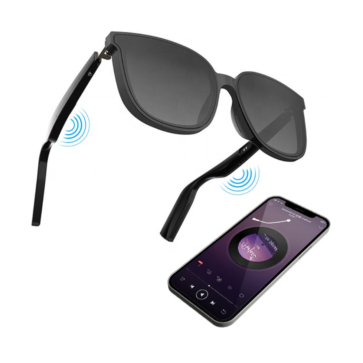 GENERICO - Lentes gafas de sol modernos con audifonos Bluetooth