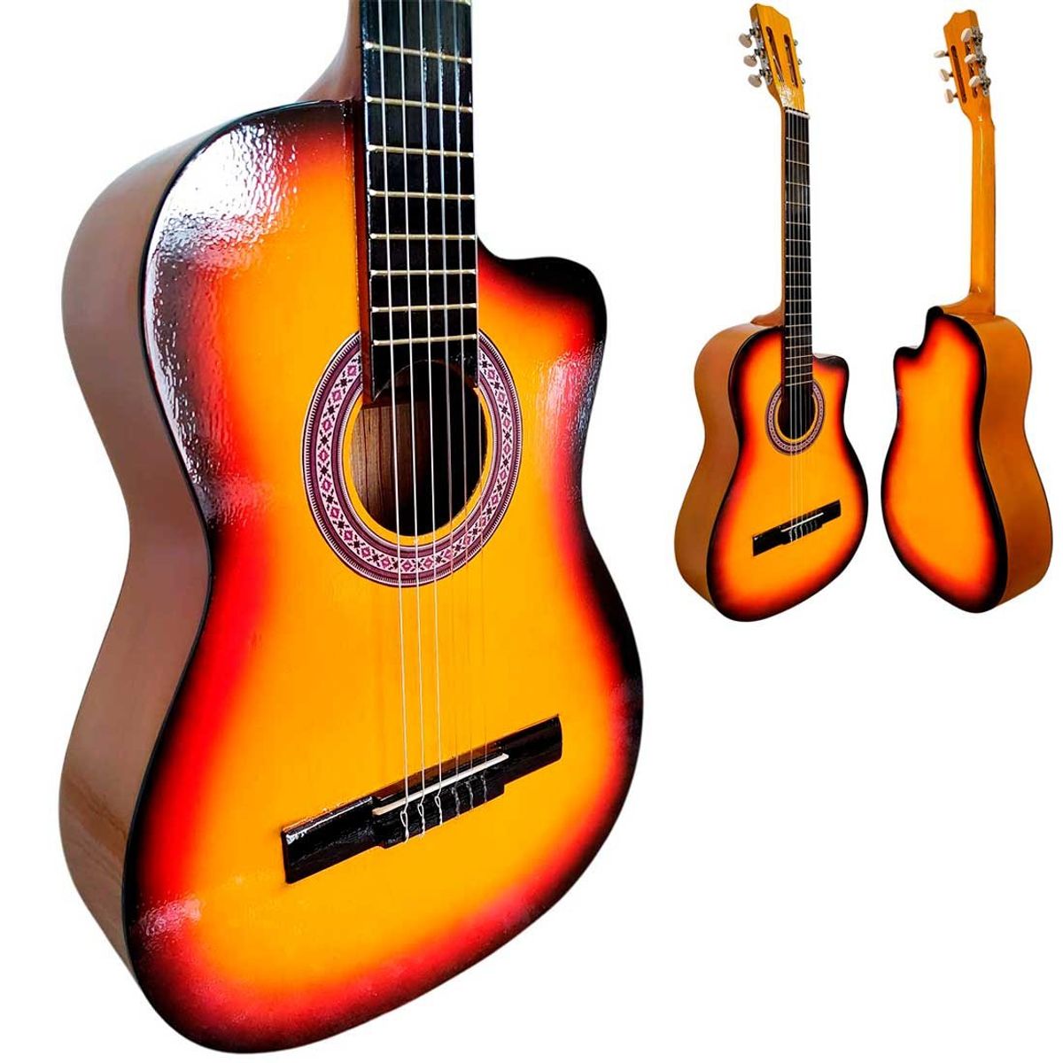 FEINZ - Guitarra Nacional en Acabado Rustico Media Luna - Sunburst