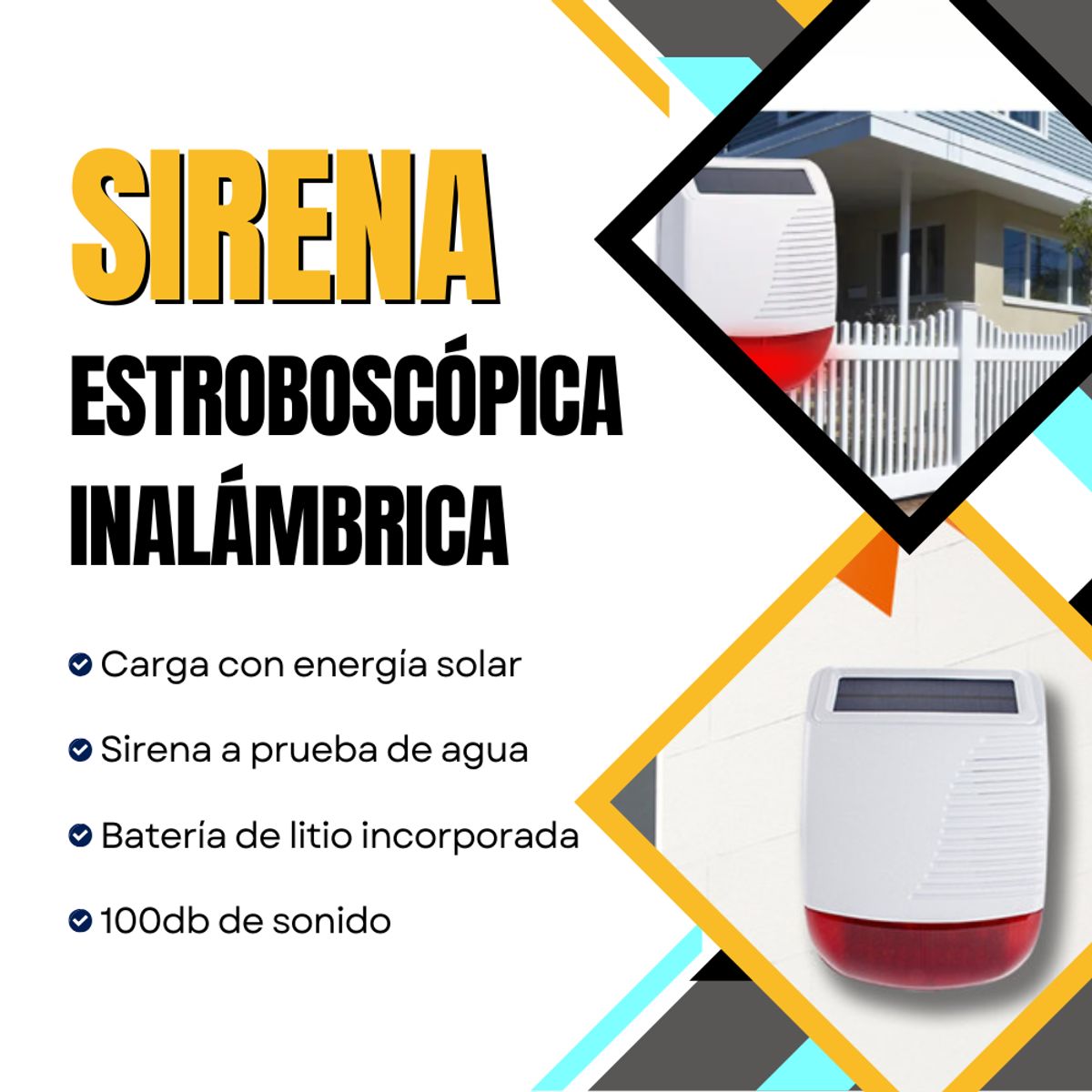 SHEEPBUSTER - Sirena Alarma Inalámbrica con Energía Solar