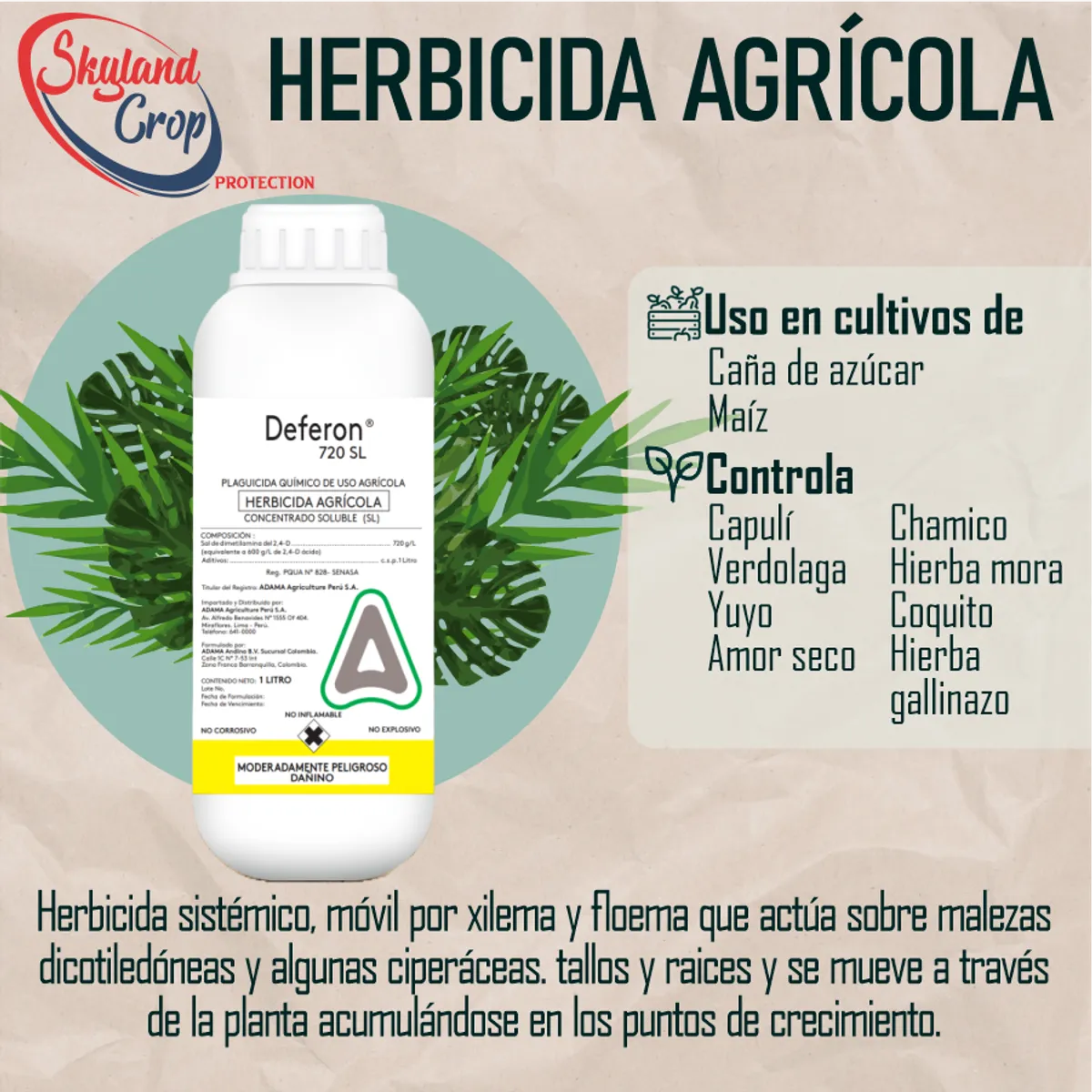 GENERICO - DEFERON 720 SL 1L HERBICIDA AGRÍCOLA