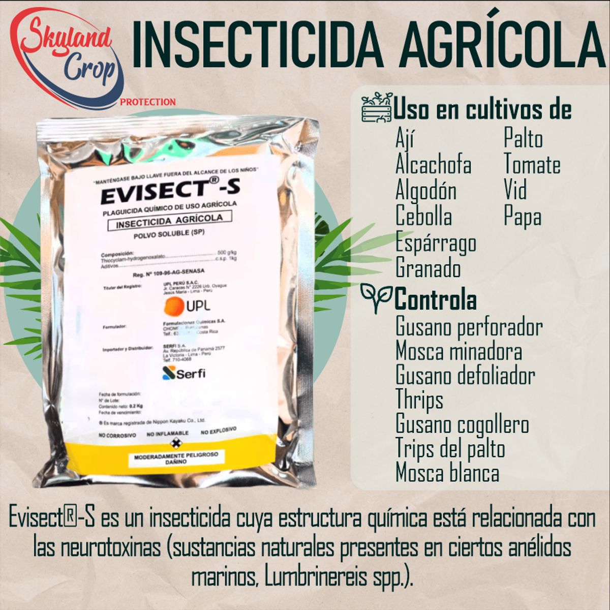 GENERICO - EVISECT-S 200gr INSECTICIDA AGRÍCOLA