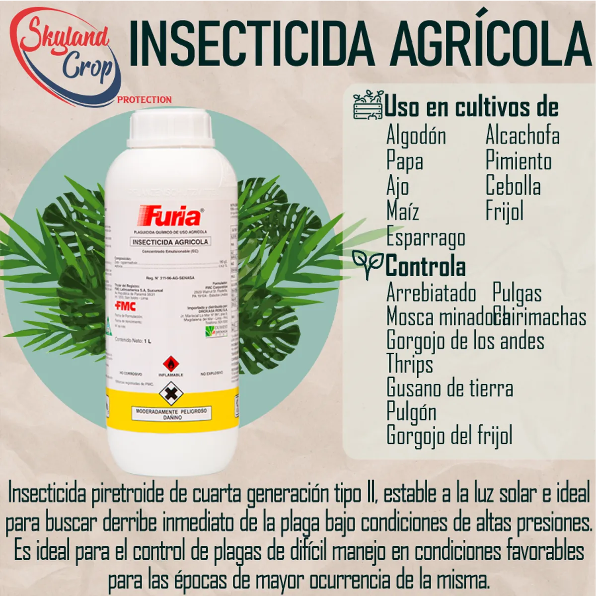 GENERICO - FURIA 1L  INSECTICIDA AGRÍCOLA