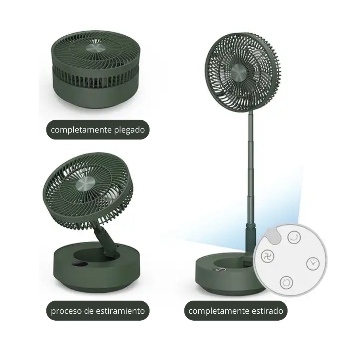 SHEEPBUSTER - Ventilador Humidificador Inalámbrico Control Remoto 8000mAh Verde