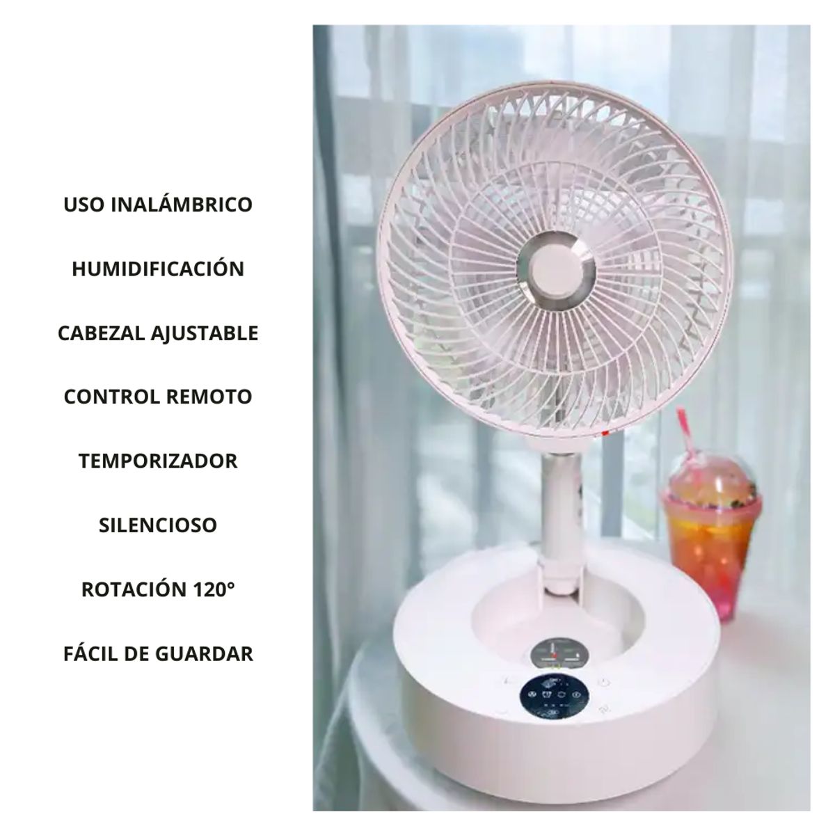 SHEEPBUSTER - Ventilador Humidificador Inalámbrico Control Remoto 8000mAh 10 horas