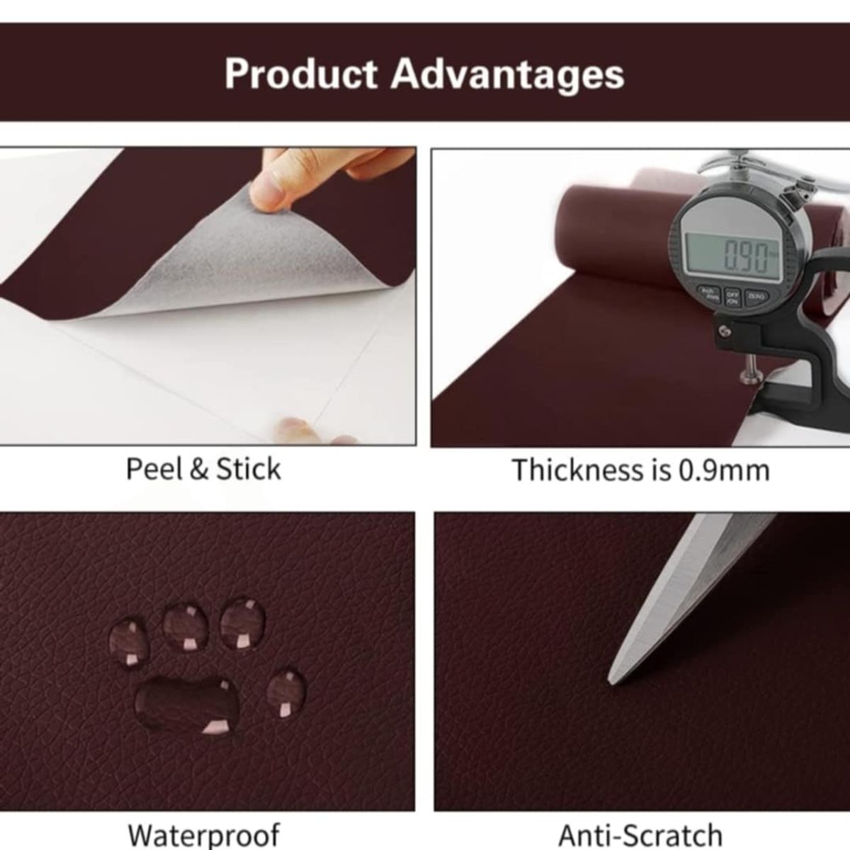 GENERICO - Parche de Cuero x2 PU Cinta Reparación de Asientos Muebles Bolsos