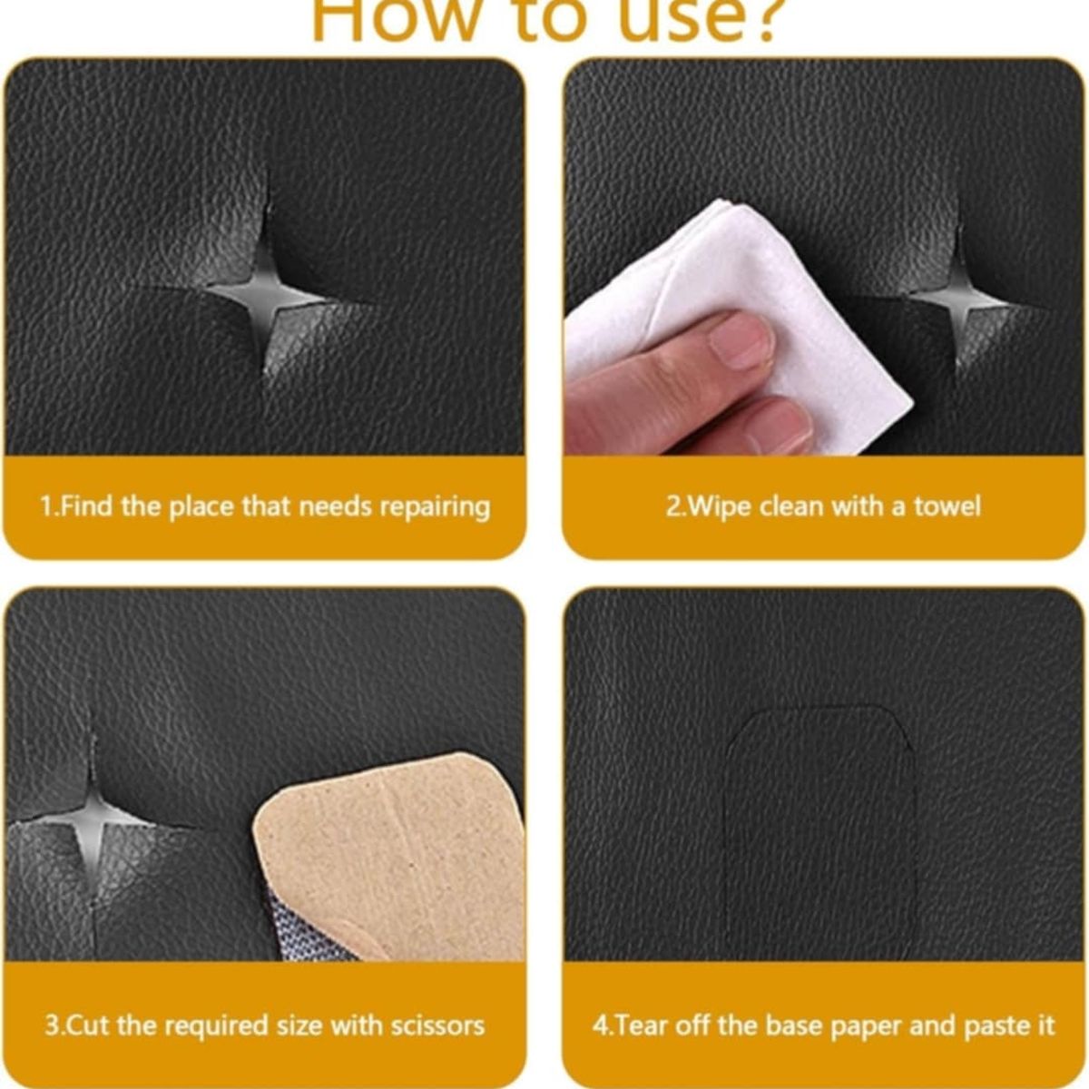 GENERICO - Parche de Cuero Pack x2 PU Cinta Reparación de Asientos Muebles Bolsos