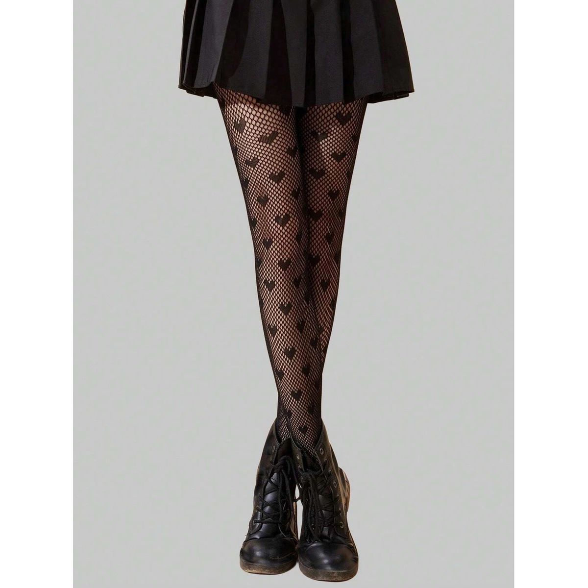 GENERICO - PANTIMEDIA LOLITAS NEGRO CORAZON