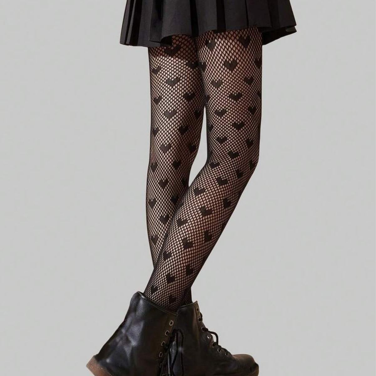 GENERICO - PANTIMEDIA LOLITAS NEGRO CORAZON