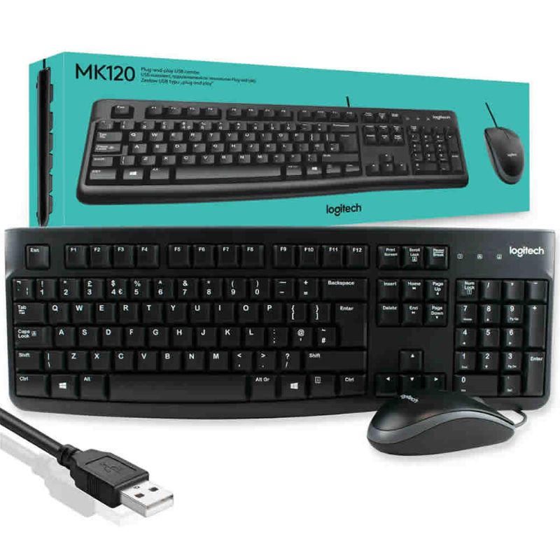 LOGITECH - TECLADO  MOUSE LOGITECH MK120 - NEGRO