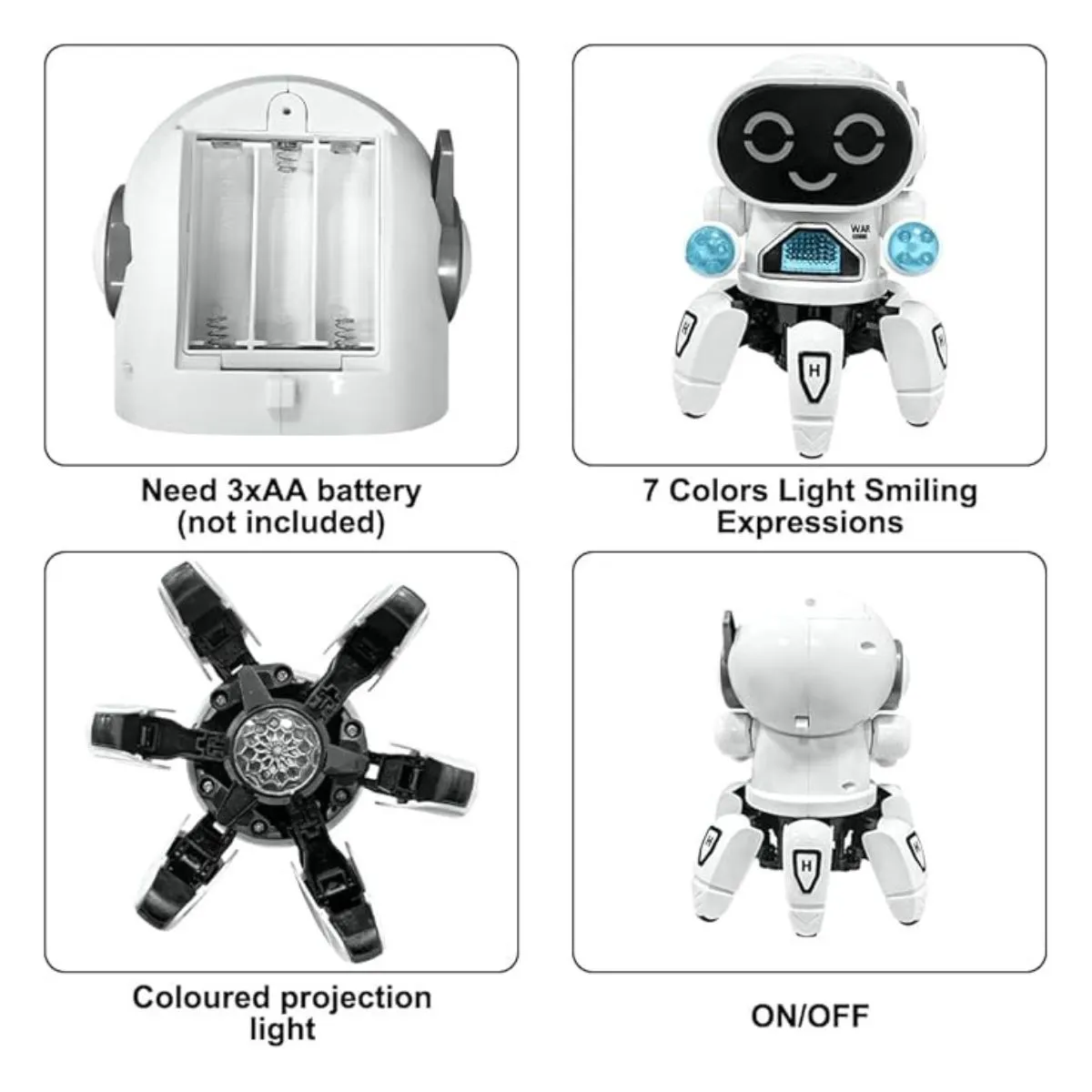 GENERICO - JUGUETE ROBOT INTERACTIVO CAMINA CON LUCES Y SONIDO NIÑOS