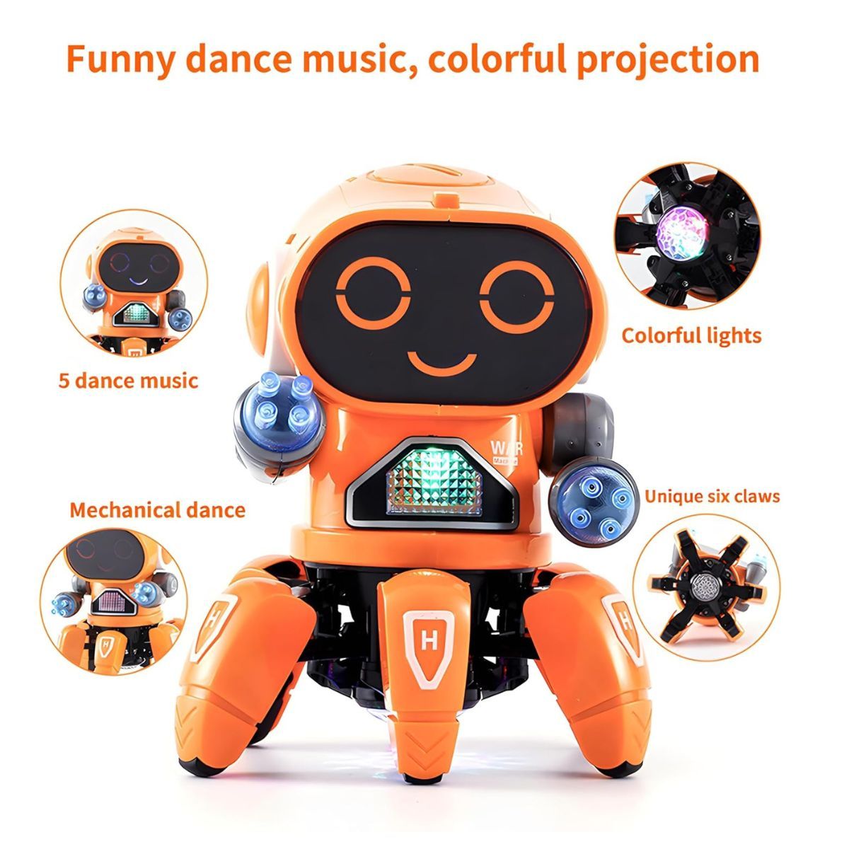 GENERICO - JUGUETE ROBOT INTERACTIVO CAMINA CON LUCES Y SONIDO NIÑOS