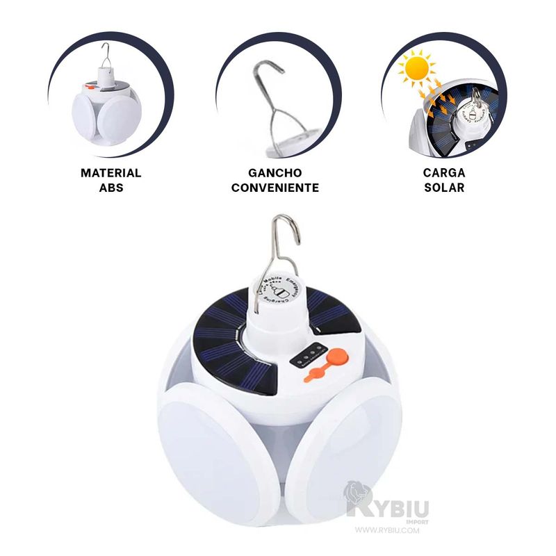 GENERICO - Lampara Energetica con Panel Solar Y+Gift Stickers