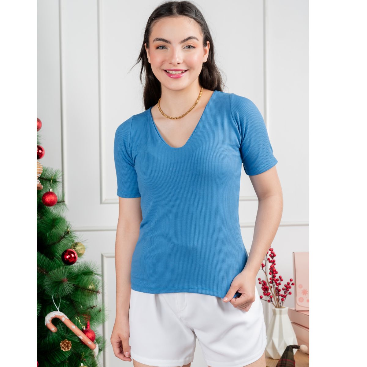 GENERICO - Polo básico mujer matilde cuello V