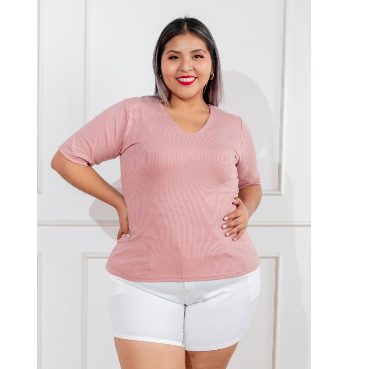 GENERICO - Polo básico mujer matilde cuello V