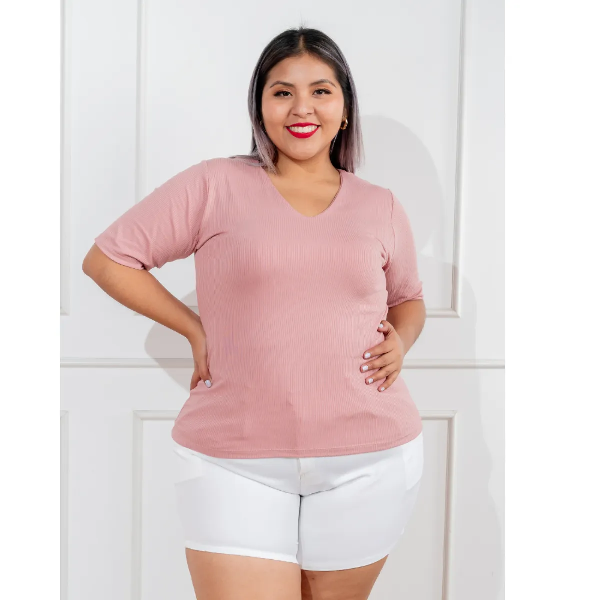 GENERICO - Polo básico mujer matilde cuello V