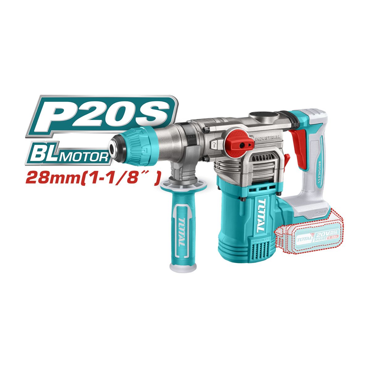 TOTAL TOOLS - Combo Rotomartillo + Amoladora + Aspiradora industrial Total