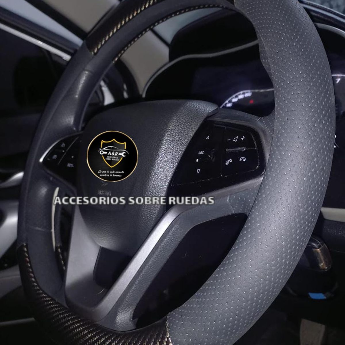 GENERICO - FUNDAS DE TIMON TIPO D BEIGE CON NEGRO