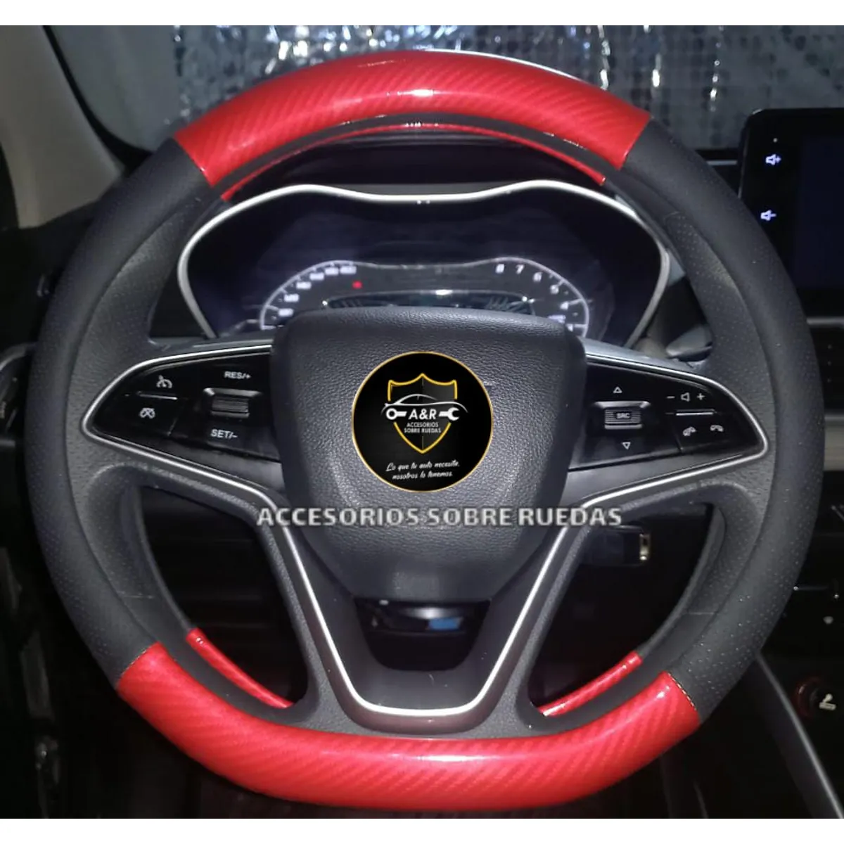GENERICO - FUNDAS DE TIMON TIPO D ROJO CON NEGRO